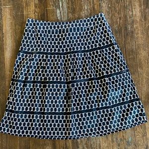 LOFT B&W geometric a-line skirt